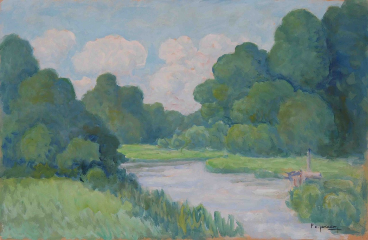 LA SEULLES AU MOULIN DE GRAYE, Huile sur panneau, PERADON Pierre-Edmond (1893 - 1981)