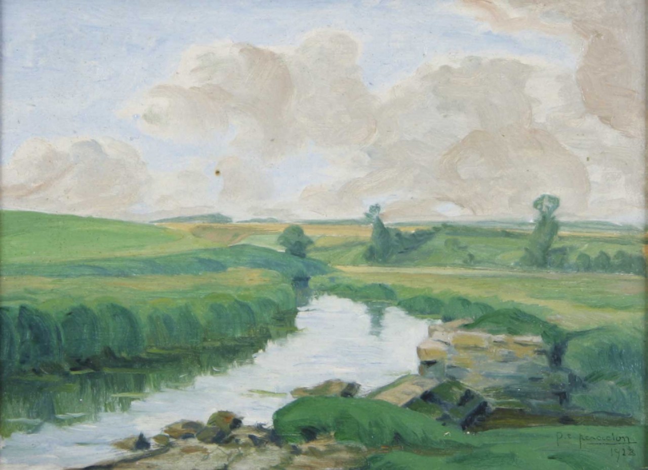 LE RUISSEAU - LA NORMANDIE, Huile sur panneau, PERADON Pierre-Edmond (1893 - 1981)