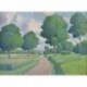 LES GRANDS ARBRES AU BORD DU CHEMIN, Huile sur panneau, PERADON Pierre-Edmond (1893 - 1981)