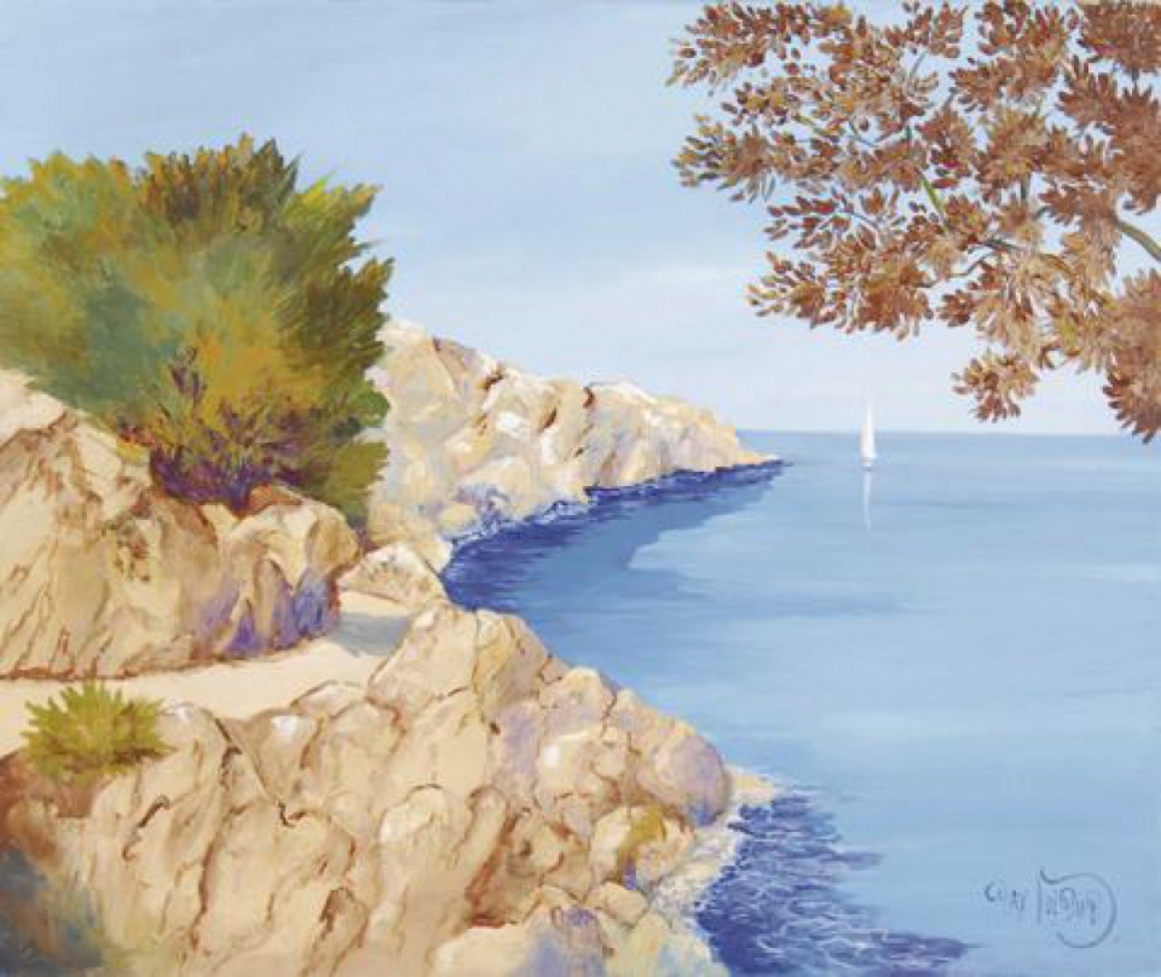 LES CALANQUES (MARSEILLE) - POIRIER Ray (1938 - ) - Huile sur toile