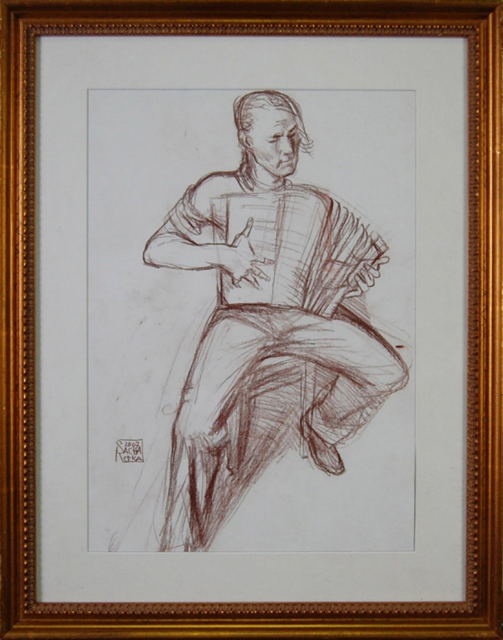 L’ACCORDEONISTE (II) - REPKA Alexandre (1967 - ) - Dessin