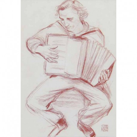 L’ACCORDEONISTE (I) - REPKA Alexandre (1967 - ) - Dessin