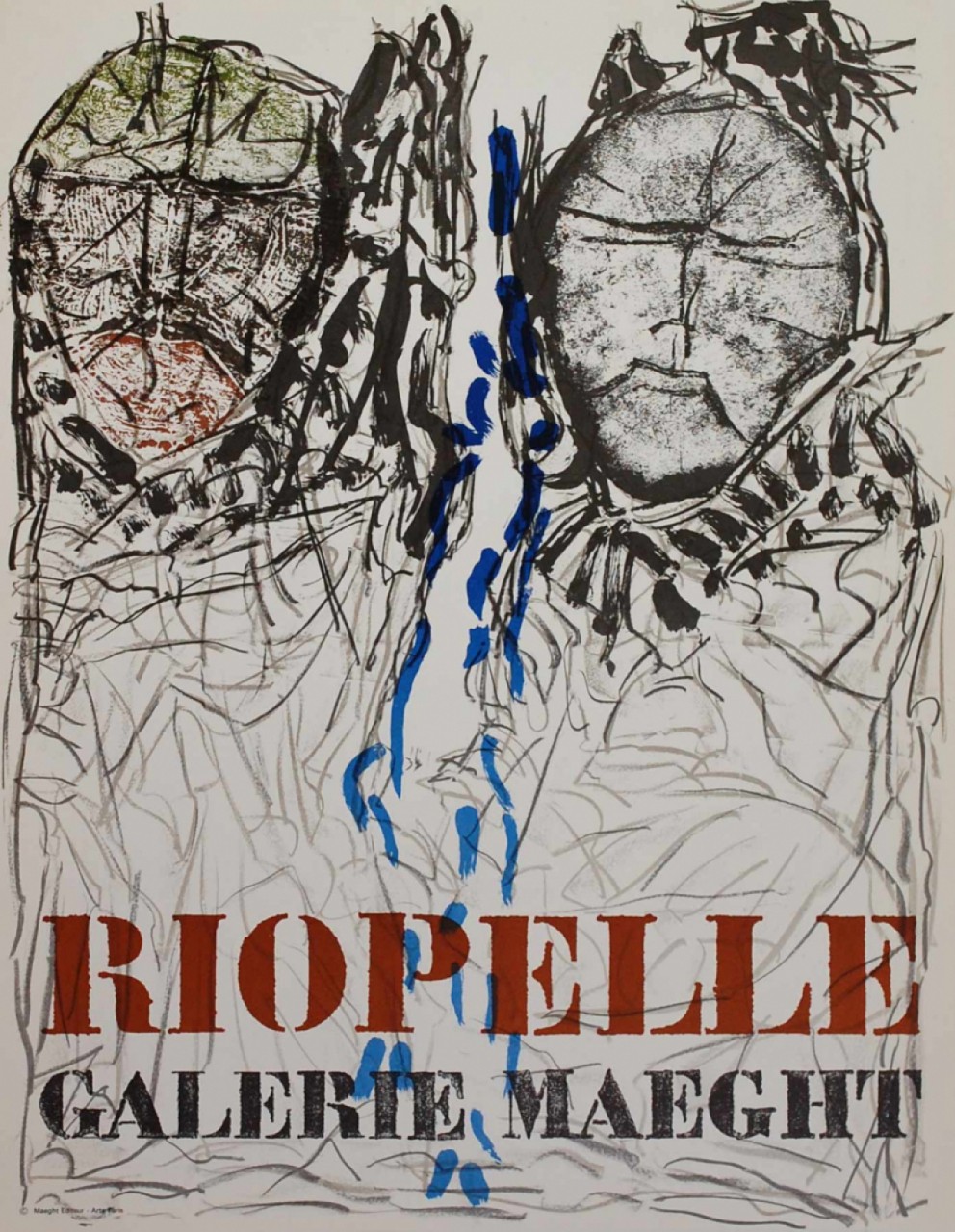 RIOPELLE Jean-Paul deux visages affiche galerie Maeght 