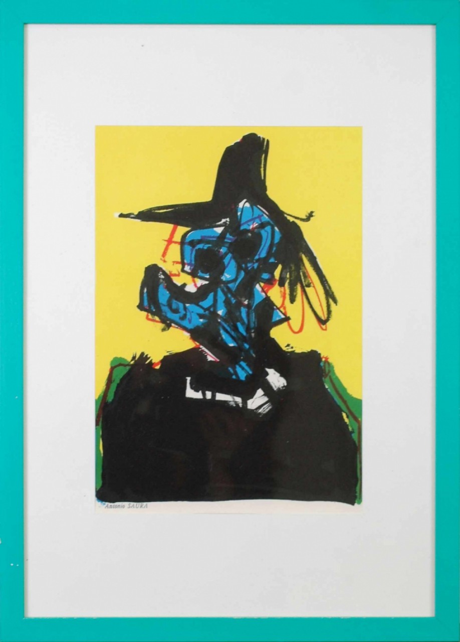 COMPOSITION, Lithographie par Antonio SAURA