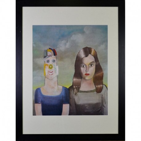 JEUNE FILLE ET JEUNE HOMME - STEINBERG Saül (1914 - 1999) - Lithographie