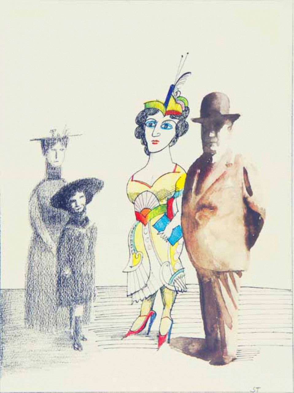 PERSONNAGES - STEINBERG Saül (1914 - 1999) - Lithographie