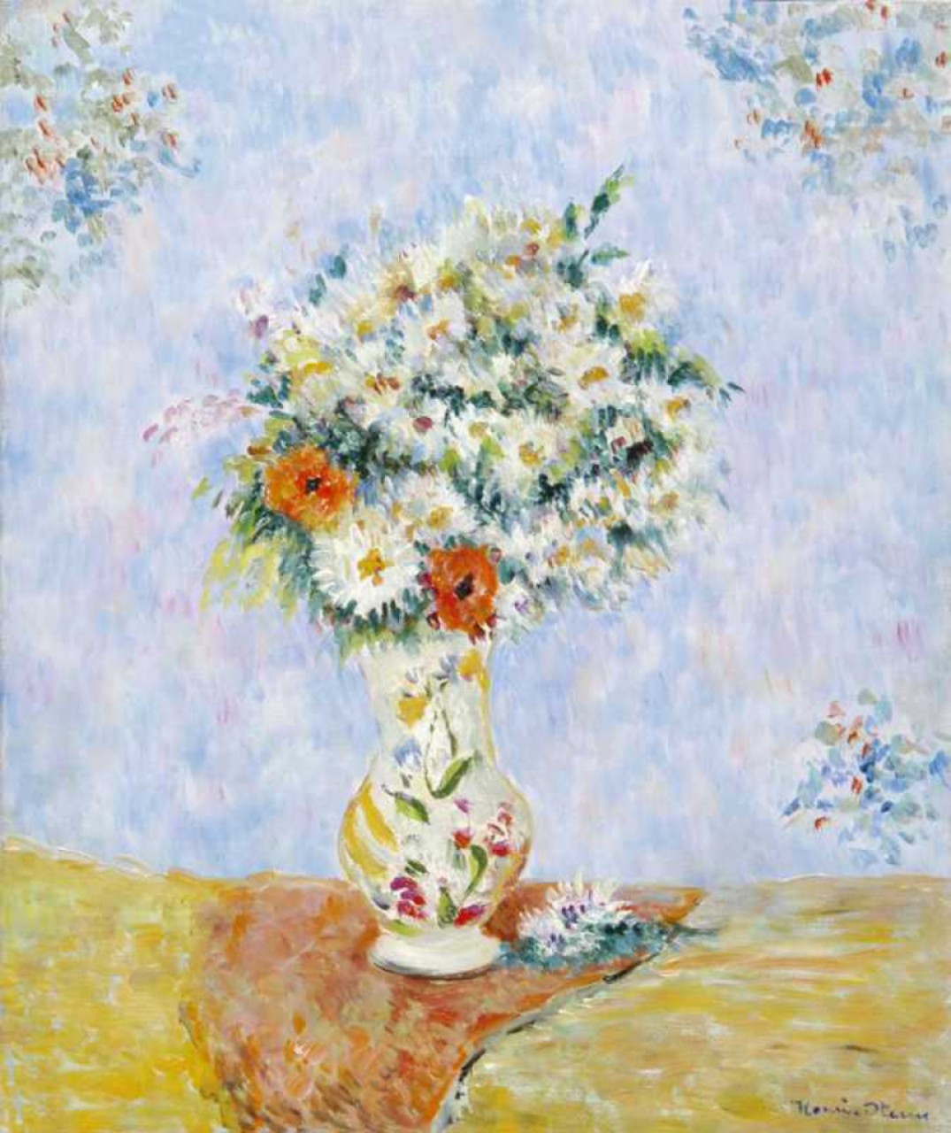 STENN Henri vase avec fleurs blanches et rouges 
