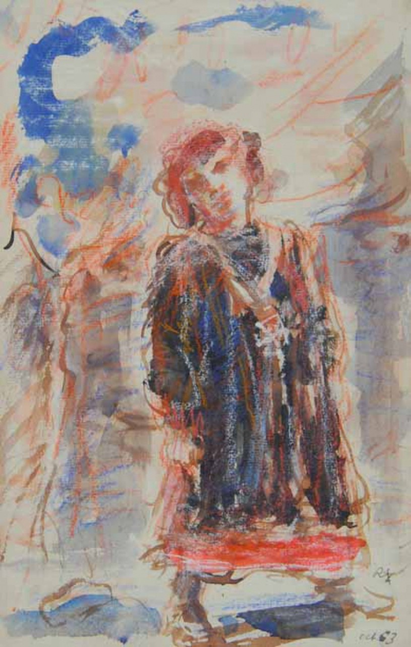 JEUNE HOMME A LA TOGE - THOMSEN René (1897 - 1976) - Aquarelle