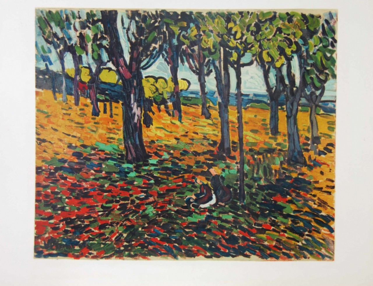 LA CHATAIGNERAIE A CHATOU (EPOQUE FAUVE) - lithographie - VLAMINCK Maurice De (1876-1958)