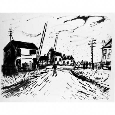 LA GARE - VLAMINCK Maurice De (1876-1958) - Lithographie