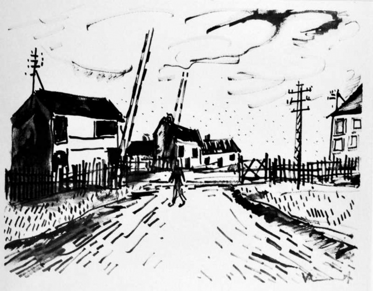 LA GARE - VLAMINCK Maurice De (1876-1958) - Lithographie