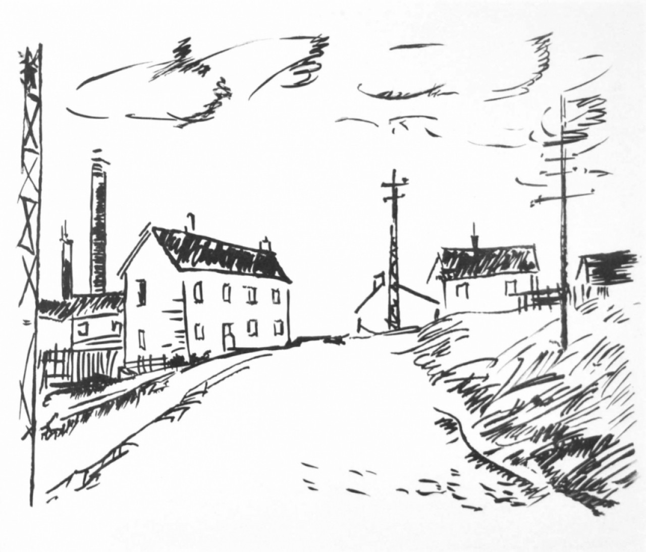 LA ROUTE DU VILLAGE - VLAMINCK Maurice De (1876-1958) - Lithographie