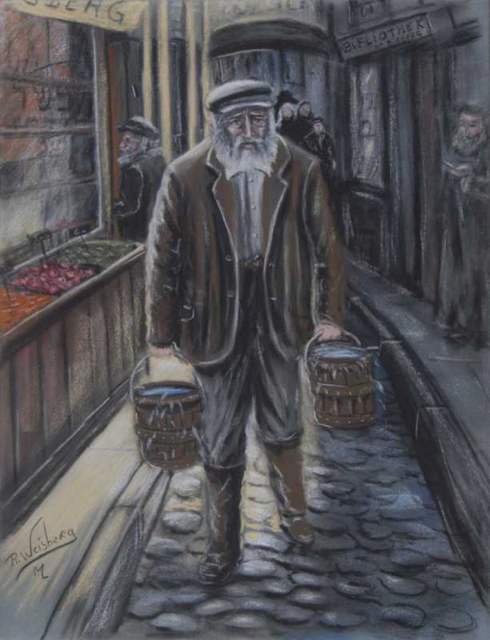 LE PORTEUR D EAU - WEISBERG Richard (1958 ) - Pastel