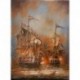 BATAILLE NAVALE - WILSON Bobby (1956- ) - Huile sur toile