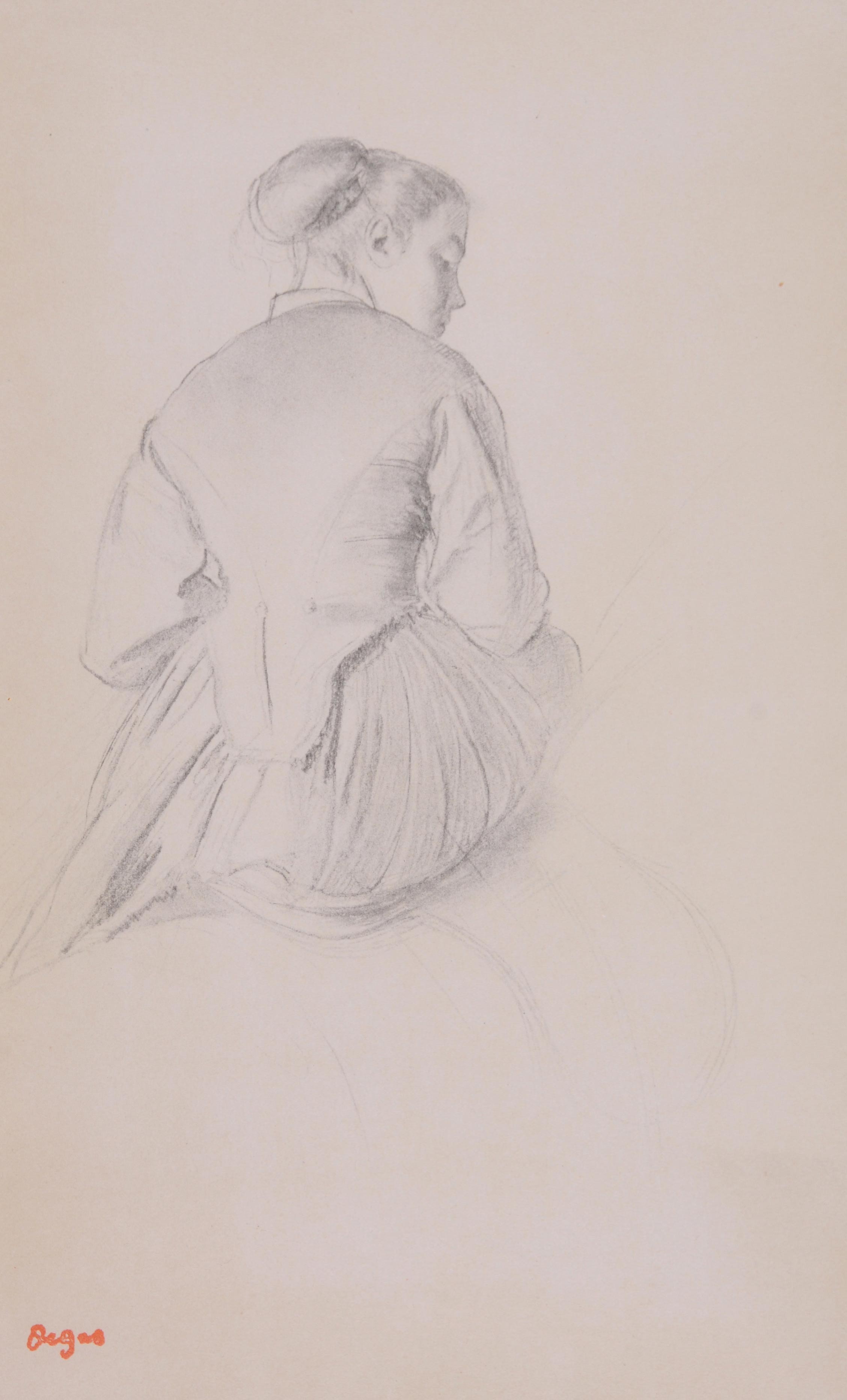 FEMME ASSISE DE DOS , DEGAS Edgar ( d'aprés ) (1834-1917)