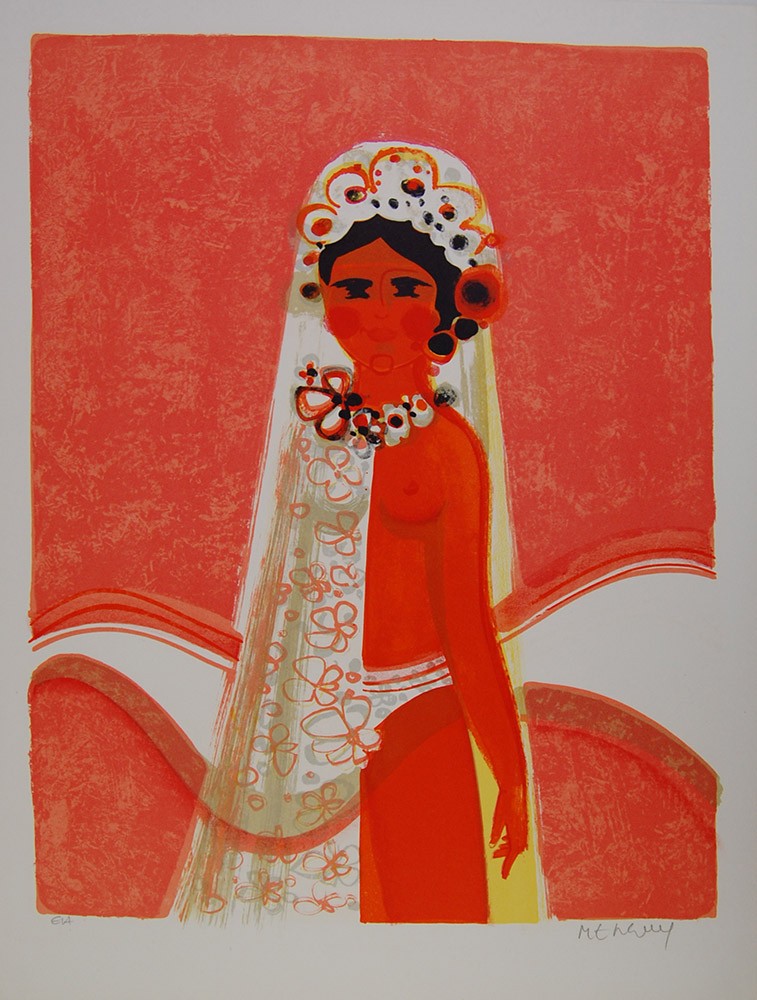FEMME AU VOILAGE FLEURI