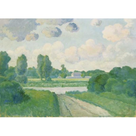 FERMETTE A L'OREE DU BOIS, Huile sur panneau, PERADON Pierre-Edmond (1893 - 1981)