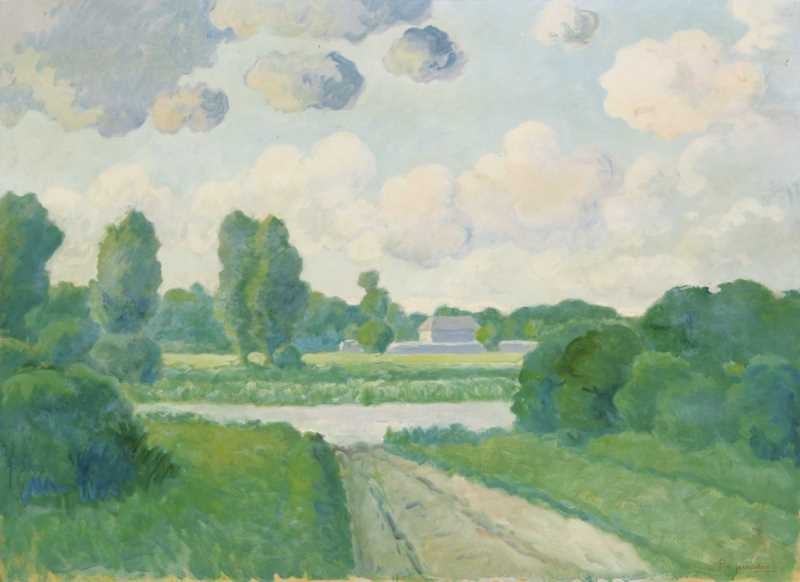 FERMETTE A L'OREE DU BOIS, Huile sur panneau, PERADON Pierre-Edmond (1893 - 1981)