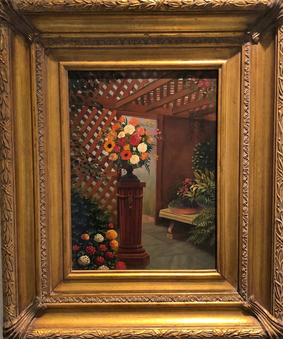 LA VERANDA FLEURIE - PAKSI Vilmos (1967-) - Huile sur panneau