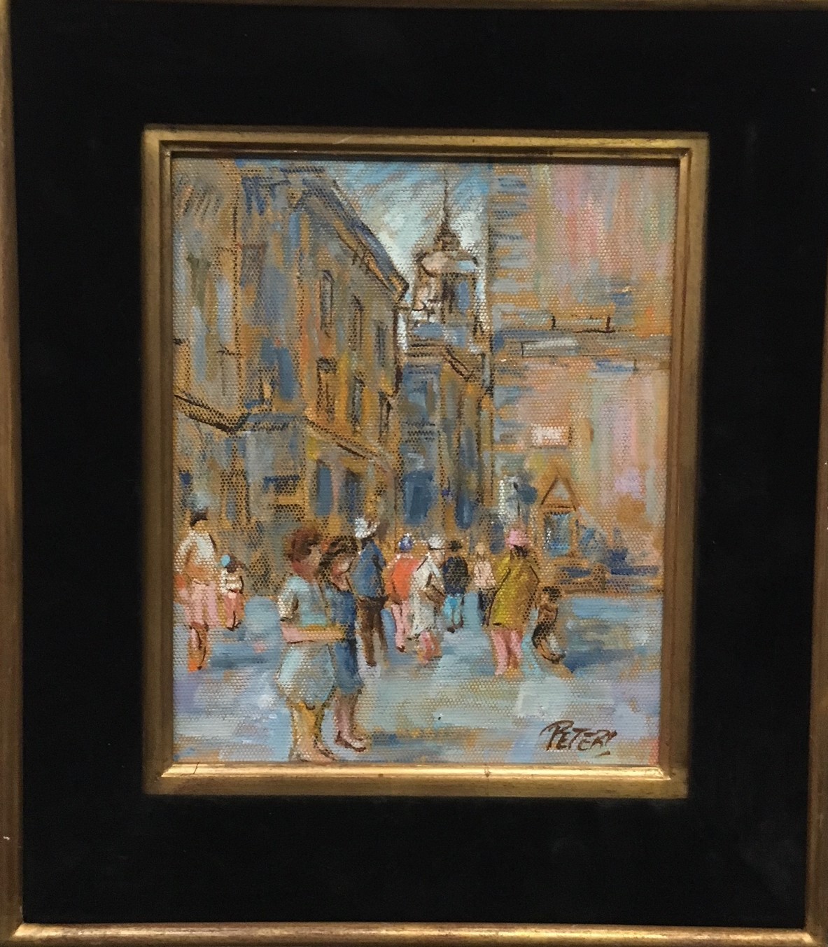 RUE ANIMEE - PETERS Jan (XXème siècle) - Huile sur toile