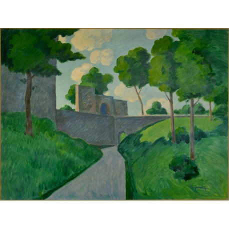 RUCQUEVILLE PRES DE BAYEUX, Huile sur panneau, PERADON Pierre-Edmond (1893 - 1981)