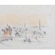 FETE SUR LE BASSIN - HAMBOURG André (1909 - 1999) - Lithographie