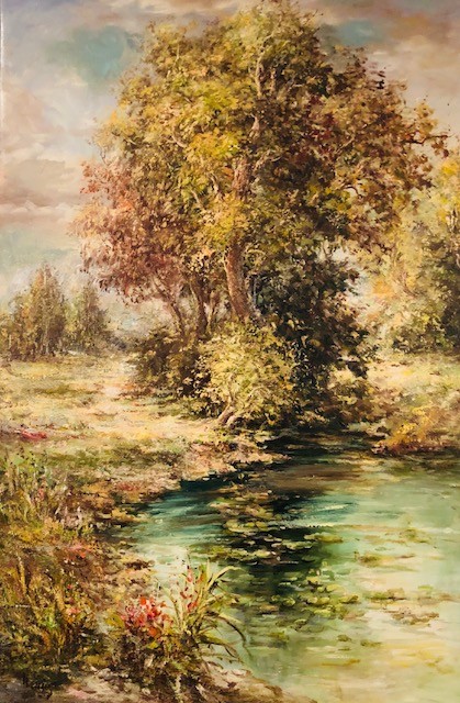 AU BORD DE L'ETANG - HENOIR Marcel (XX ème siècle) - Huile sur toile