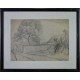 AU BORD DE LA MAISON, Dessin, PERADON Pierre-Edmond (1893 - 1981)