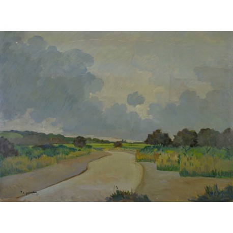 BANCS DE SABLE SUR LA SEULLES, Huile sur panneau, PERADON Pierre-Edmond (1893 - 1981)