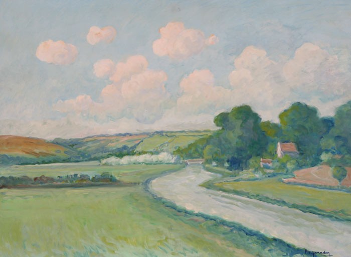 LA SEULLES PRES DU MOULIN DE GRAYE-SUR-MER, Huile sur panneau, PERADON Pierre-Edmond (1893 - 1981)