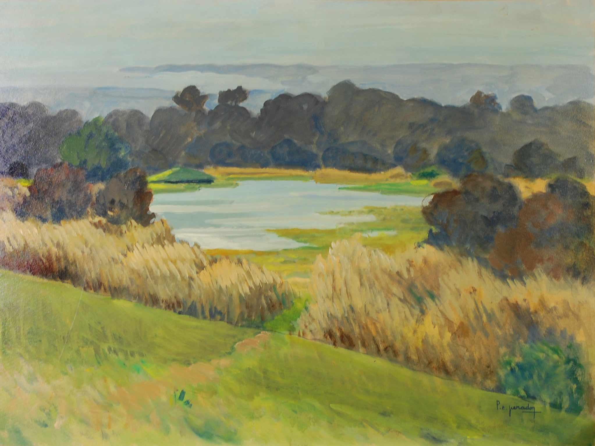 LE GABION MARAIS DU GRAYE, Huile sur panneau, PERADON Pierre-Edmond (1893 - 1981)