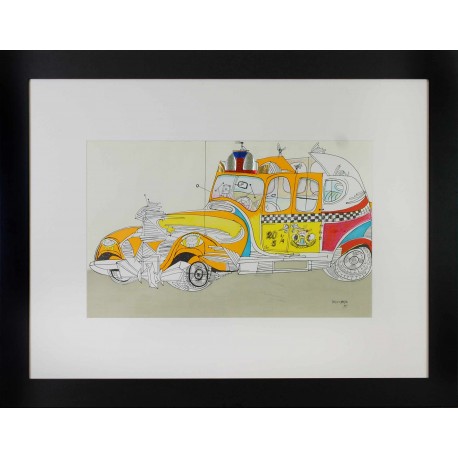 LA VOITURE - STEINBERG Saül (1914 - 1999) - Lithographie