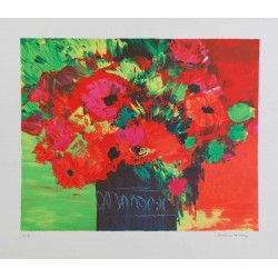 POT DE FLEURS ROUGES