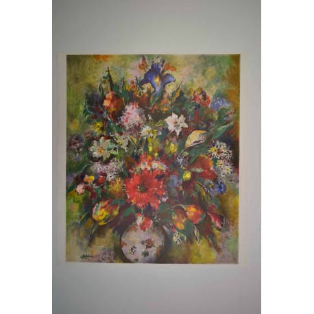 GERNEZ Paul-Elie vase avec fleurs multicolores 