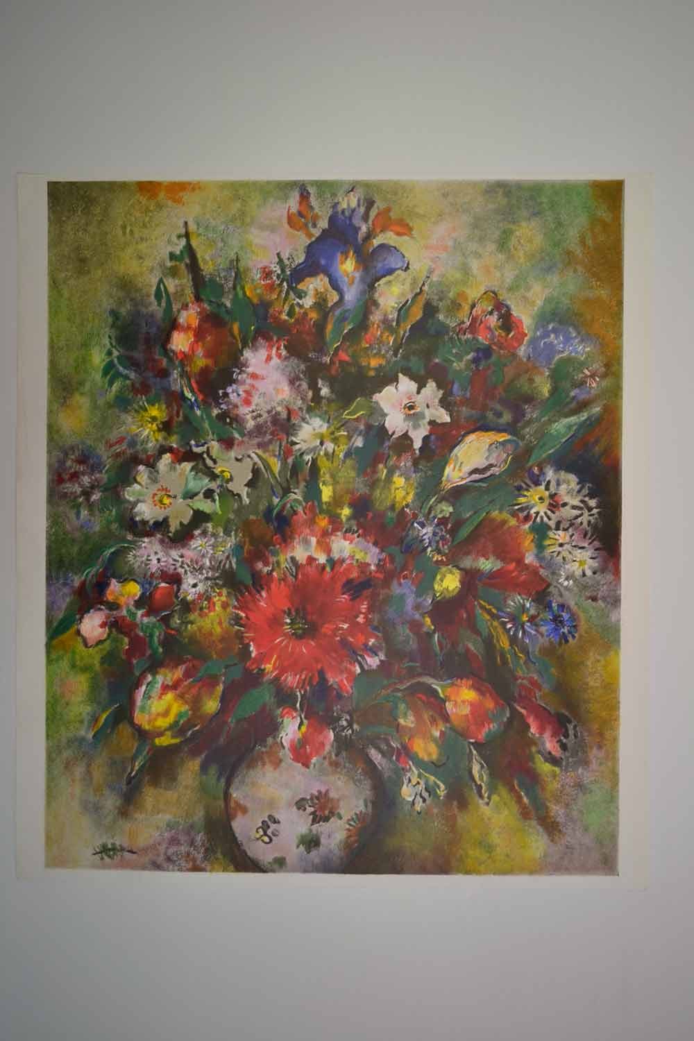 GERNEZ Paul-Elie vase avec fleurs multicolores 
