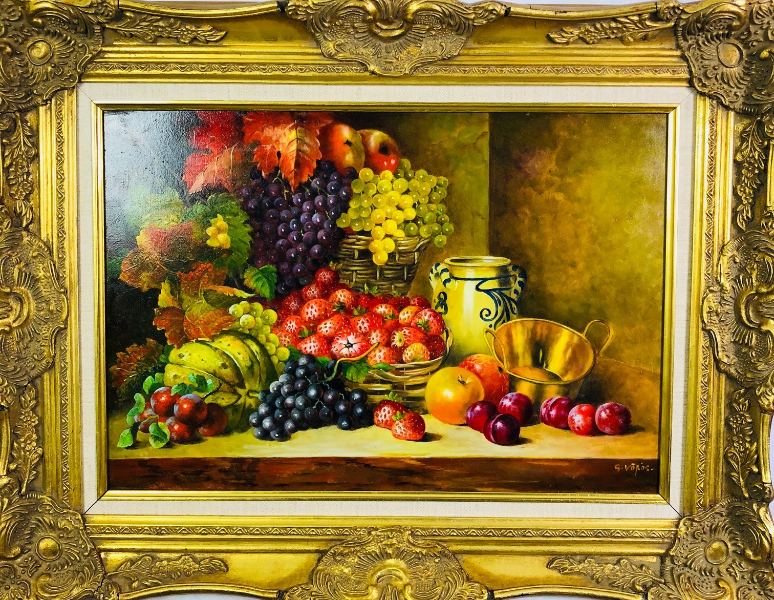 COMPOSITION AUX FRUITS - VOROS Gyorgy (1940-) - Huile sur panneau