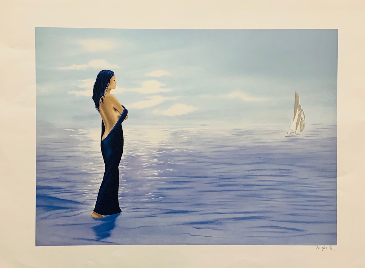 FEMME A LA ROBE BLEUE