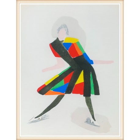 ROBE MULTICOLORE - DELAUNAY Sonia (1885 - 1979) - Pochoir