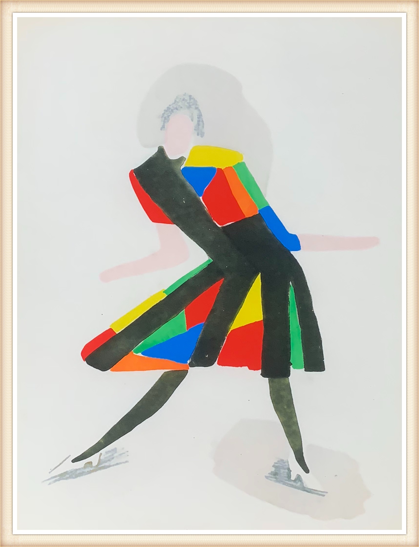 ROBE MULTICOLORE - DELAUNAY Sonia (1885 - 1979) - Pochoir