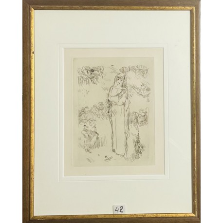 JEUNE FILLE AU VOILE - BONNARD Pierre (1867 - 1947) - Gravure