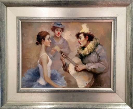 LA DANSEUSE ET LES MUSICIENS - FOURNIER Jean-Baptiste (1959-) - Huile sur toile