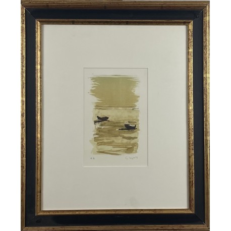 LES BARQUES ECHOUEES HC - LAPORTE Georges (1926 - 2000) - Lithographie