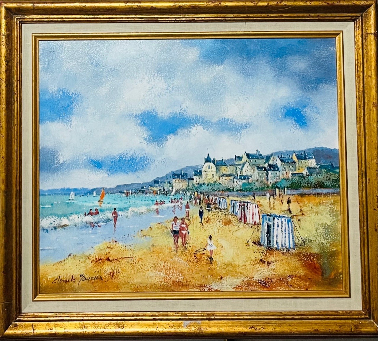 PLAGE NORMANDE - MOURIER Claude (1930 - ) - Huile sur toile