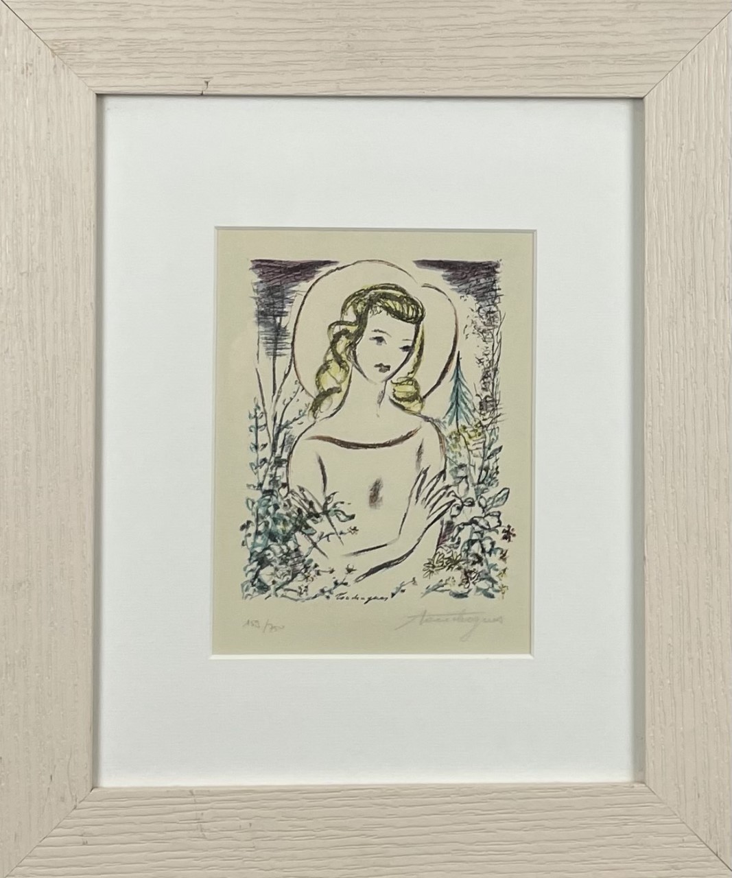 LA JEUNE FILLE AU CHAPEAU - TOUCHAGUES Louis (1893 - 1974) - Lithographie