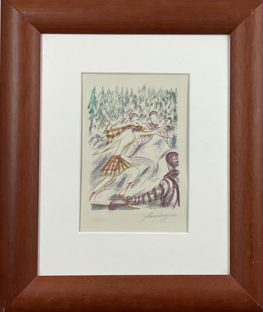 PATINS A GLACE 159/750 - TOUCHAGUES Louis (1893 - 1974) - Lithographie
