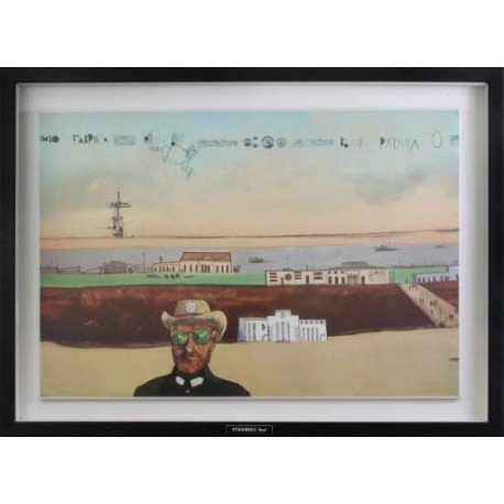 L HOMME AUX LUNETTES NOIRES - STEINBERG Saül (1914 - 1999) - Lithographie
