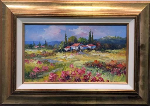 LE HAMEAU - GHESQUIERE Christophe (1968-) - Huile sur toile