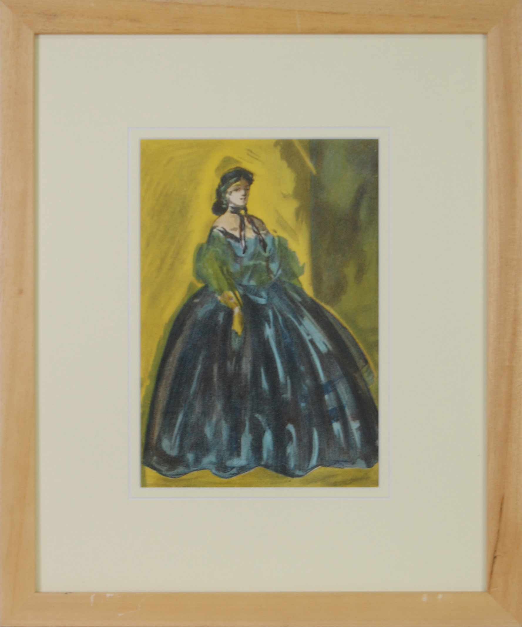ELEGANTE EN BLEU - GUYS Constantin (1802 - 1892) - Lithographie