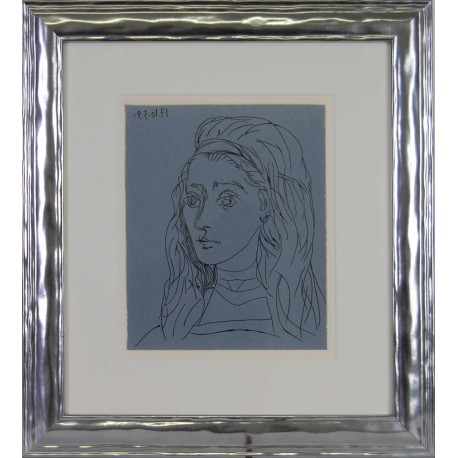 JACQUELINE - PICASSO Pablo (d'aprés) (1881 - 1973) - Linogravure