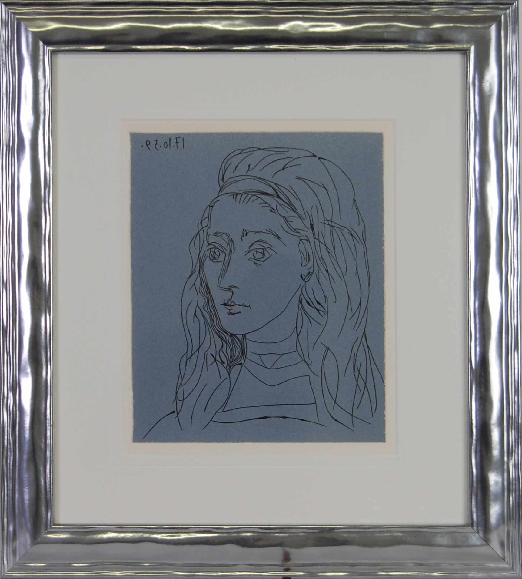 JACQUELINE - PICASSO Pablo (d'aprés) (1881 - 1973) - Linogravure